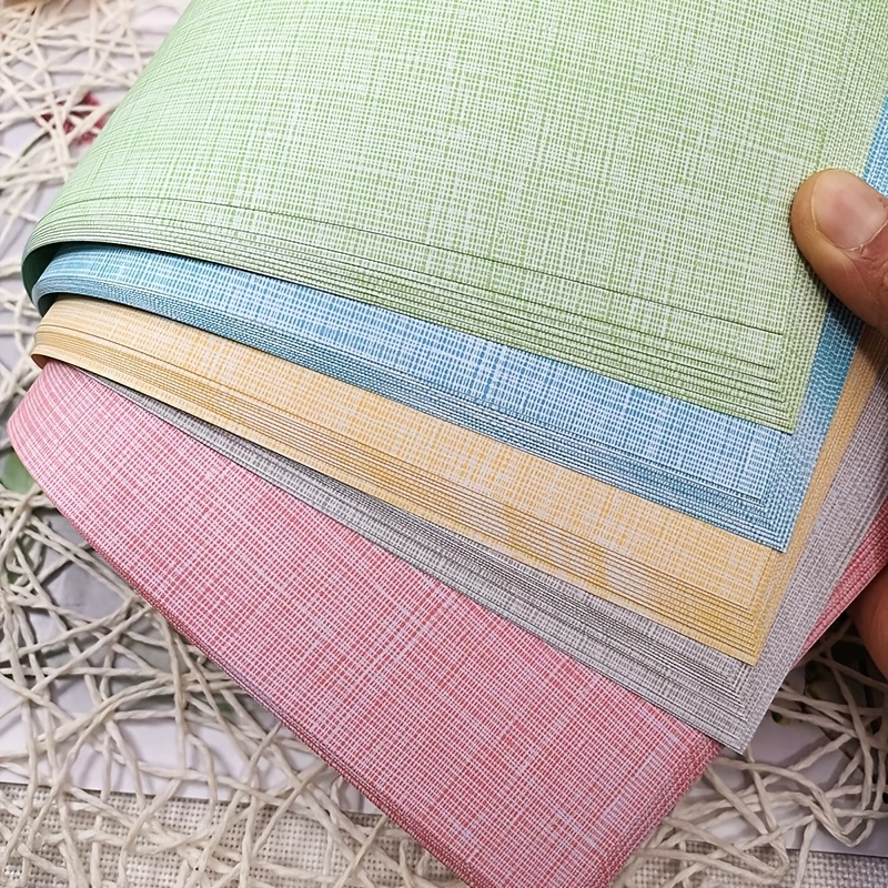 

25/50 Pack A4 Textured Cover Paper, 180gsm 5 Colors Fabric Grain Paper For Diy Crafts, Spring Theme