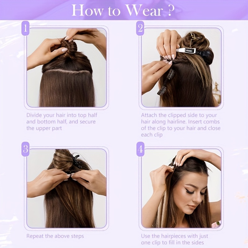 8pcs 18clips in hair extension double weft straight smooth long hairpiece 40.64-55.88cm natural look, multiple colors   daily wear & special occasions, versatile for all light beige & face types, everyday & special occasions details 2