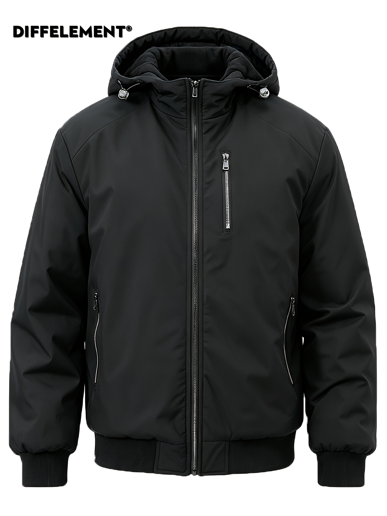 Men's Hooded Padded Winter Jacket with Quilted Design