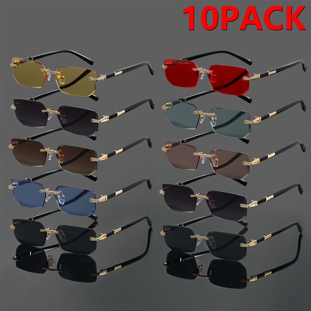 item picture 10 pack unisex y2k frameless fashion sunglasses for graduation wedding parties family   birthday gifts and christmas presents