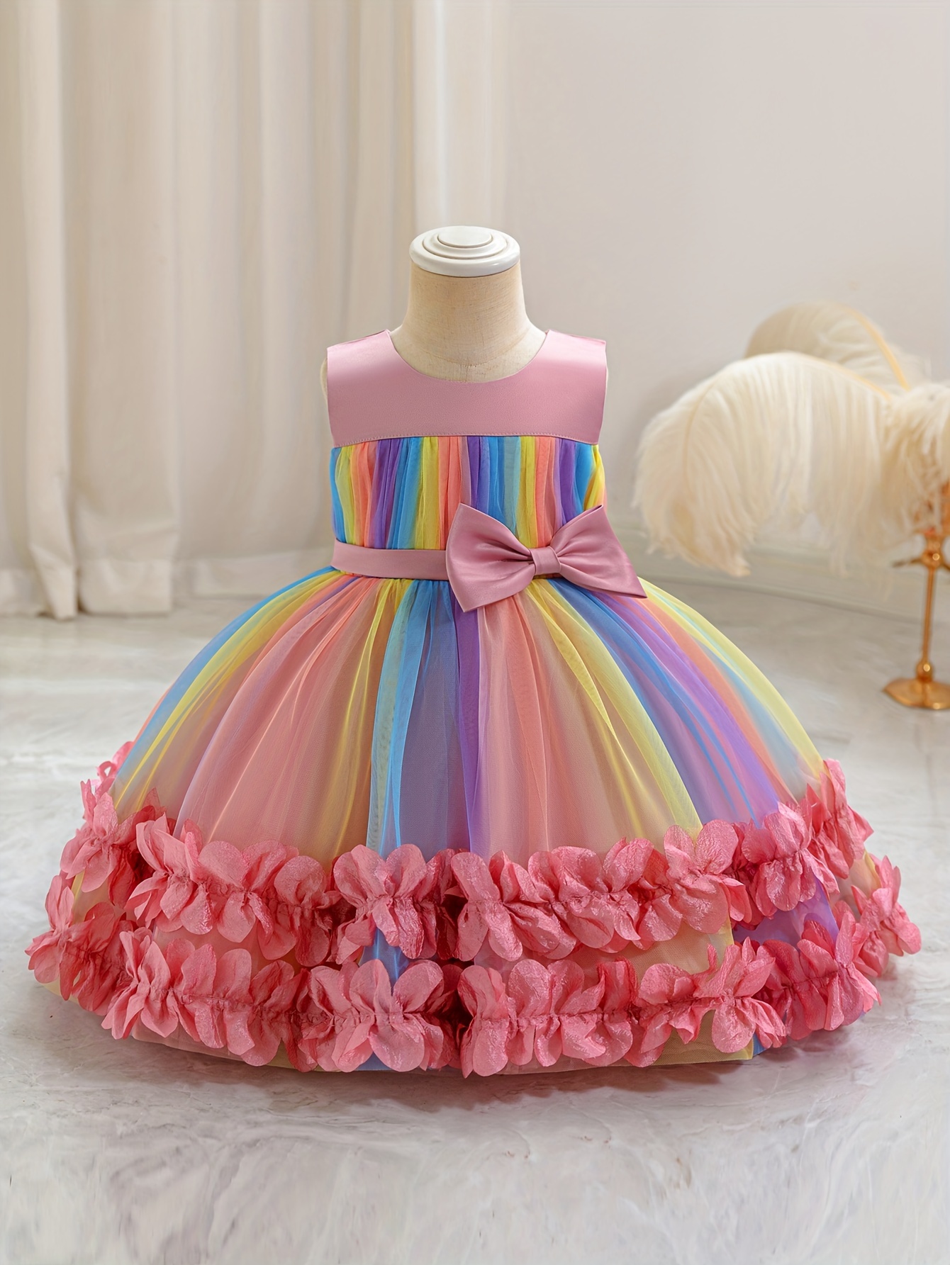 birthday dress colour Lilac Candy Floss Tail Birthday Dress for Girls - Party Frock for Girls -  Lilac main image 0