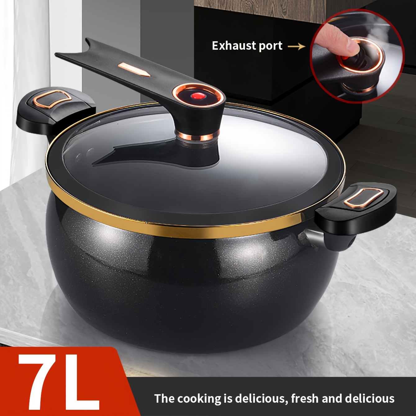 

1pc Fat And Chubby Multifunctional Soup Pot For Home Use, 7l Large Capacity, 26cm, Pot, Suitable For Induction Cooker And Gas