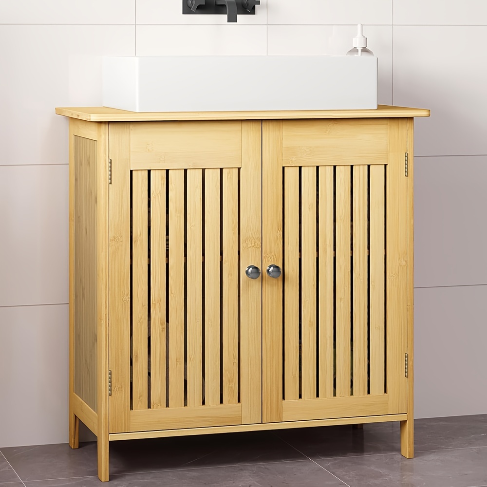 bambus waschtisch schrank 2 tr badezimmer schrank - Temu Germany