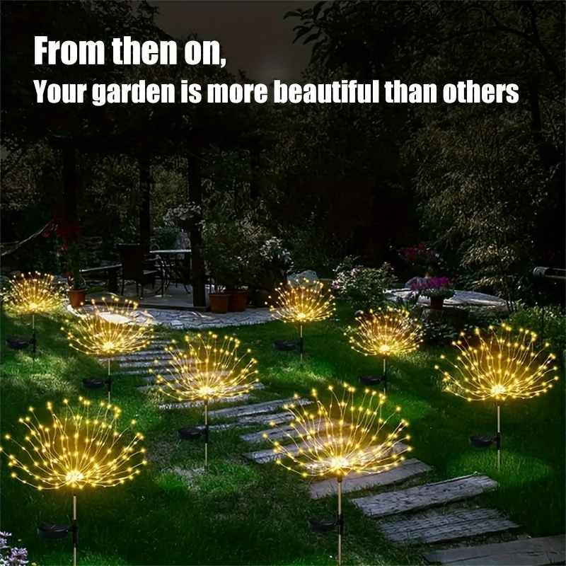 

8 Mode Solar Outdoor Decoration Smoke Lamp Dandelion Lamp Does Not Need Wiring To Decorate The Garden Path, Suitable For Christmas, Halloween, New Year And Other Festivals, To Create Romantic And