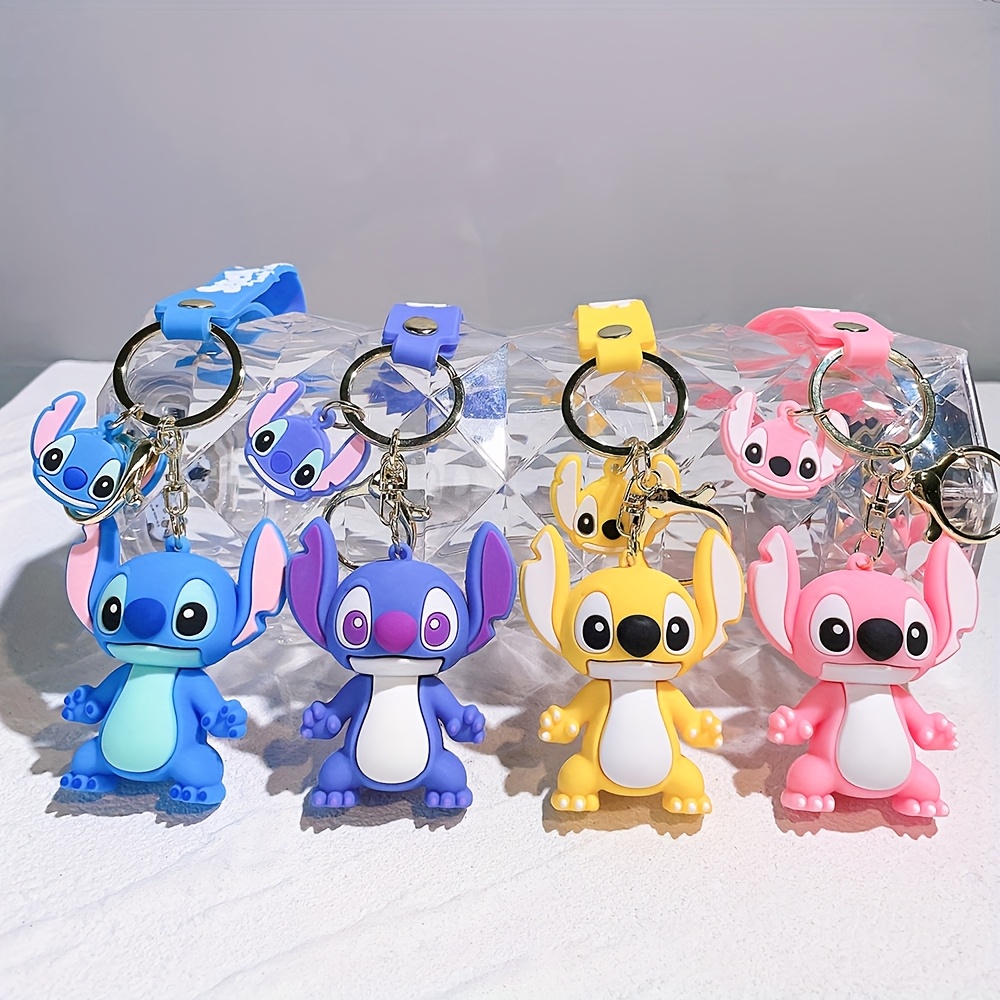 

Cartoon Silicone Keychain For Women Men Fans Lovely Stitch Keyring