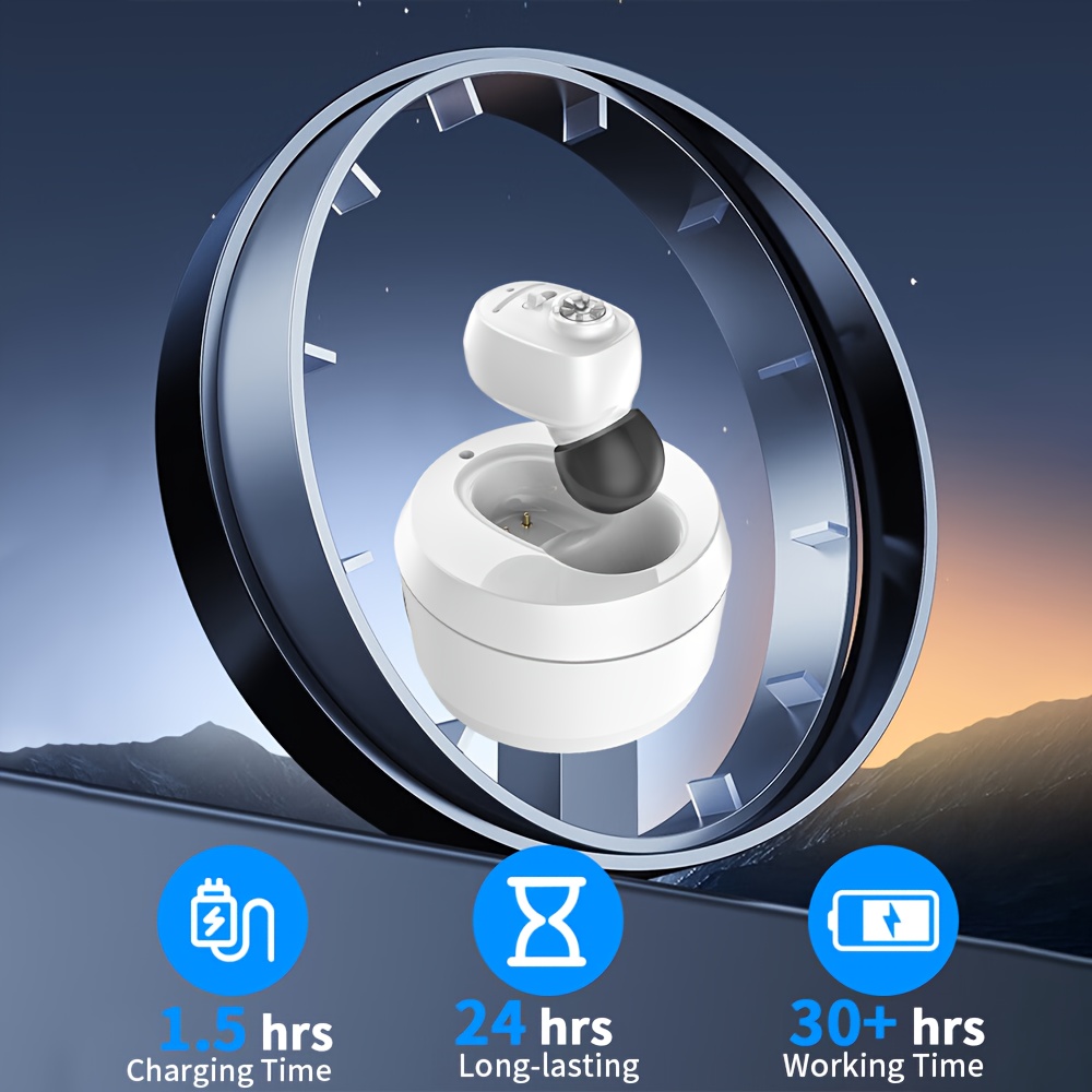Rechargeable Hearing Amplifier with Charging - Invisible In-Ear Sound Enhancer, Adjustable Volume Control & Long Battery Life Suitable for Daily Use, Outdoor, Family Gatherings - Low-Voltage for s & Seniors