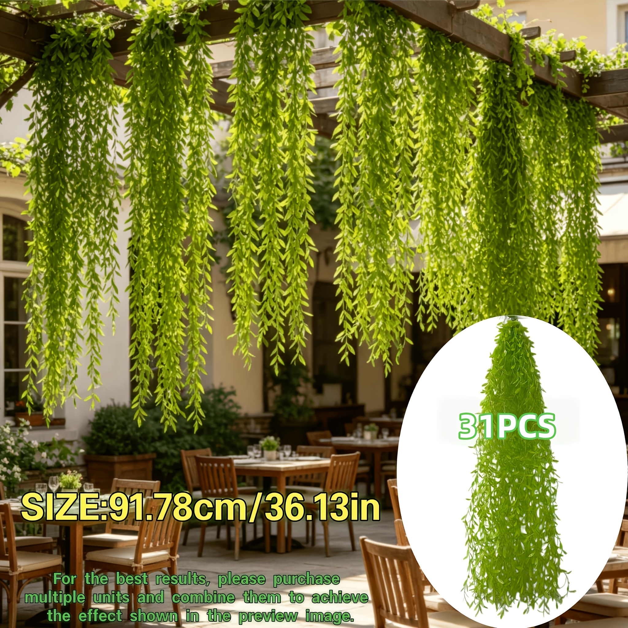 TEMU 31pcs Large Size Extra-long Luxurious Curtain - Elegant Artificial Greenery, Artificial Flowers/artificial Greenery/fake Flowers/artificial
