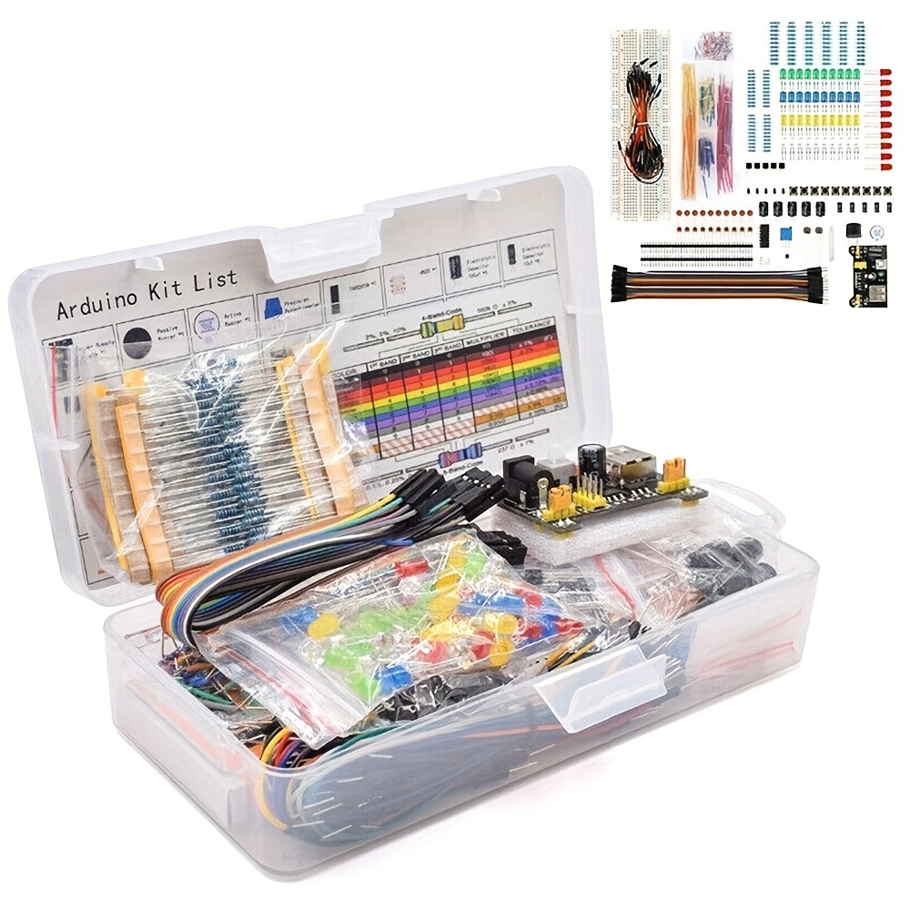 

Kit de Démarrage UNO R3 de 830 pièces - Ensemble complet de électroniques DIY avec composants colorés, , de liaison et guide - Idéal pour les débutants en