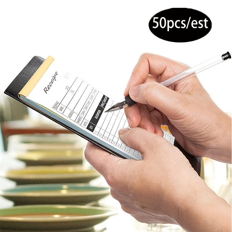 TEMU 50pcs/set, Invoice Receipt Book, Suitable For Small Boutique Businesses, Two-part Carbonless Invoice Book