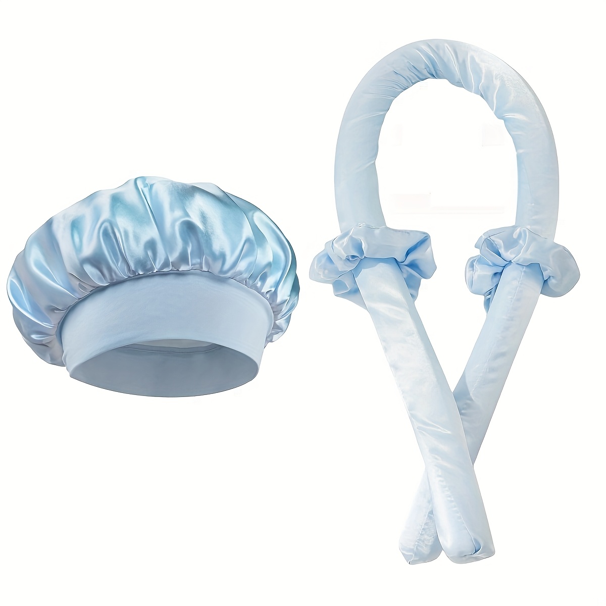 TEMU 4er-Set Damen Lockenwickler ohne Hitze mit Satin-Haube, passend für alle Haartypen, ohne Hitze, Stirnband und Lockenwickler
