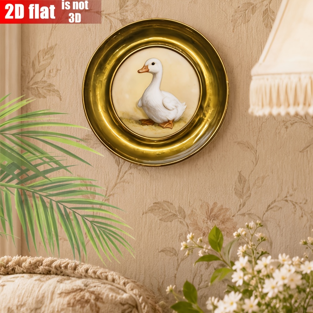 2D Flat Wooden Hanging Sign with Vintage Golden Pattern Frame