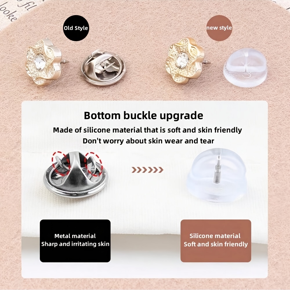 10pcs pearl   brooch set easy to clip seamless anti slide   design for cuffs and collars cuff holder collar clip elegant detailing stylish accessory durable plastic       accessory multipurpose clip accessory collectors formal wear   Product details 4