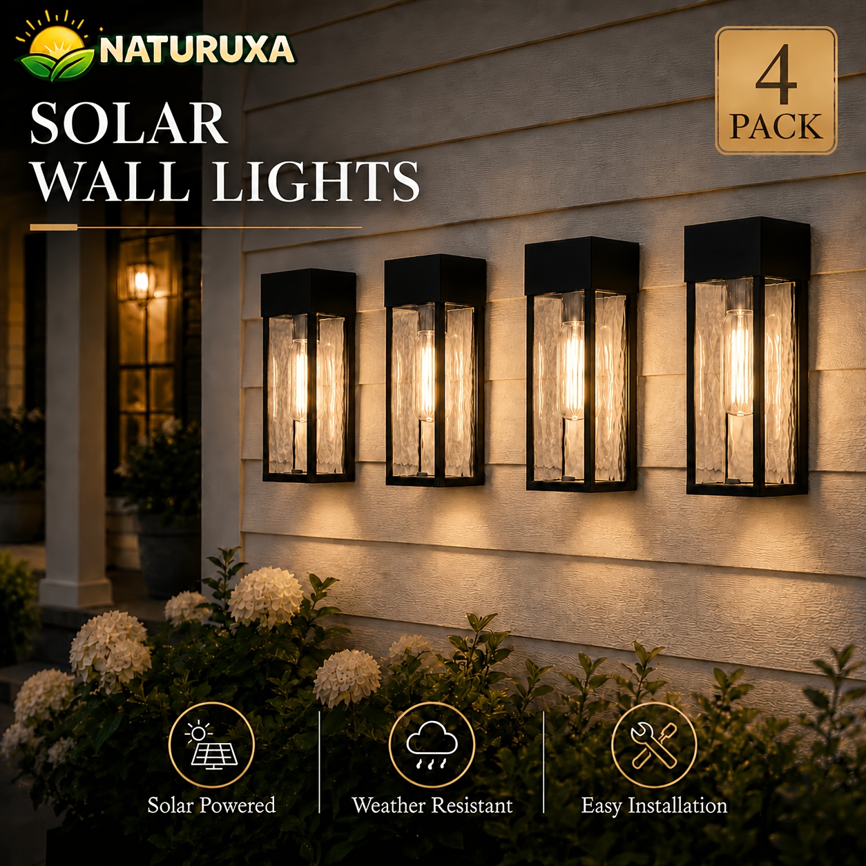 4pcs Outdoor Courtyard Lights, Solar-Powered Lighting Fixtures, IP65 Waterproof Landscape Lights, Water Ripple-Shaped Courtyard Decorative Lights