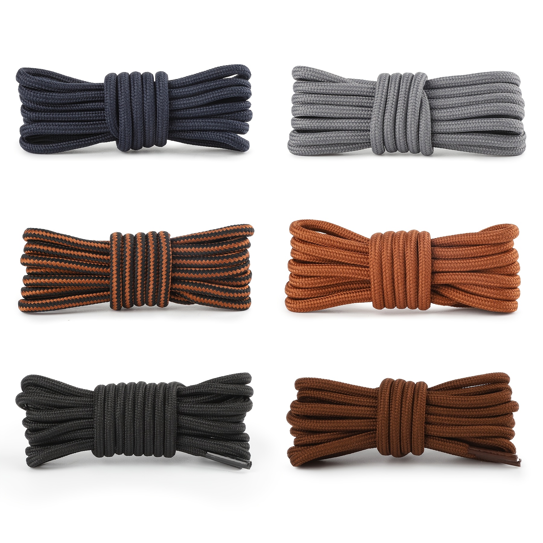   round shoe laces work boot laces heavy duty durable thick 4mm shoelaces for trainers shoes walking hiking boots replacement round lace rope laces for men women 90 180cm 0