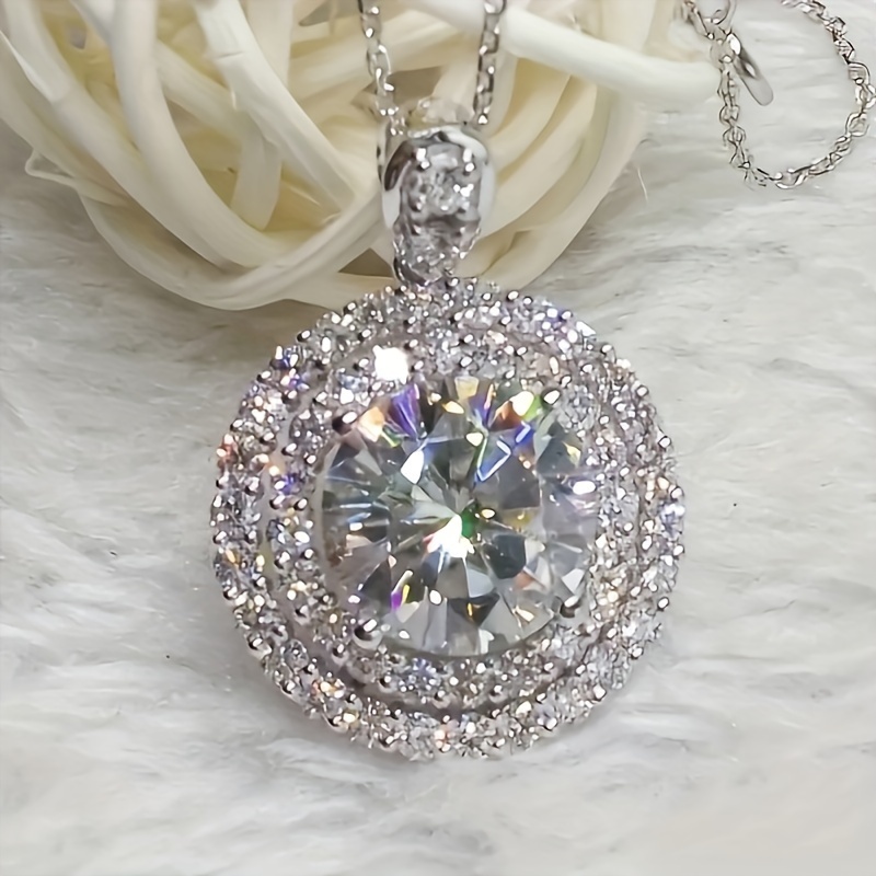 TEMU Fashionable, Delicate, Shiny Round Pendant Necklaces, Trendy Personality Jewelry Accessories, Perfect Jewelry Gifts For Family Members' Birthdays, Christmas, And Holidays