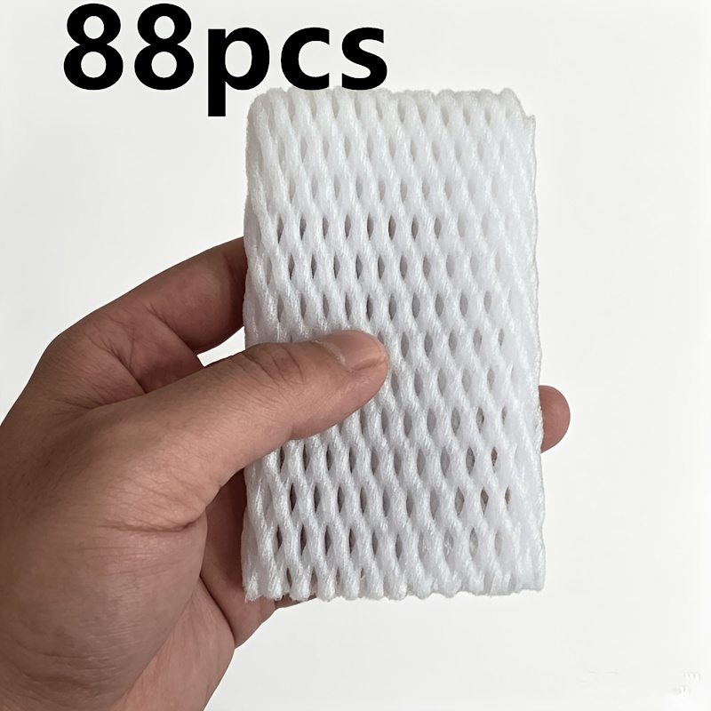 TEMU 88pcs Heavy-duty Foam Net Sleeves Shockproof Buffer Bags, Made Of Durable Pe Material, Suitable For Fragile Items, Wine Glasses, Bottles, And