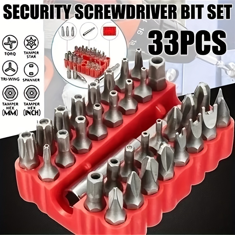 

33pcs Safety Screwdriver - Anti-disassembly Hex Star Screwdriver And Magnetic Screwdriver Head Holder - Professional Hand Tool