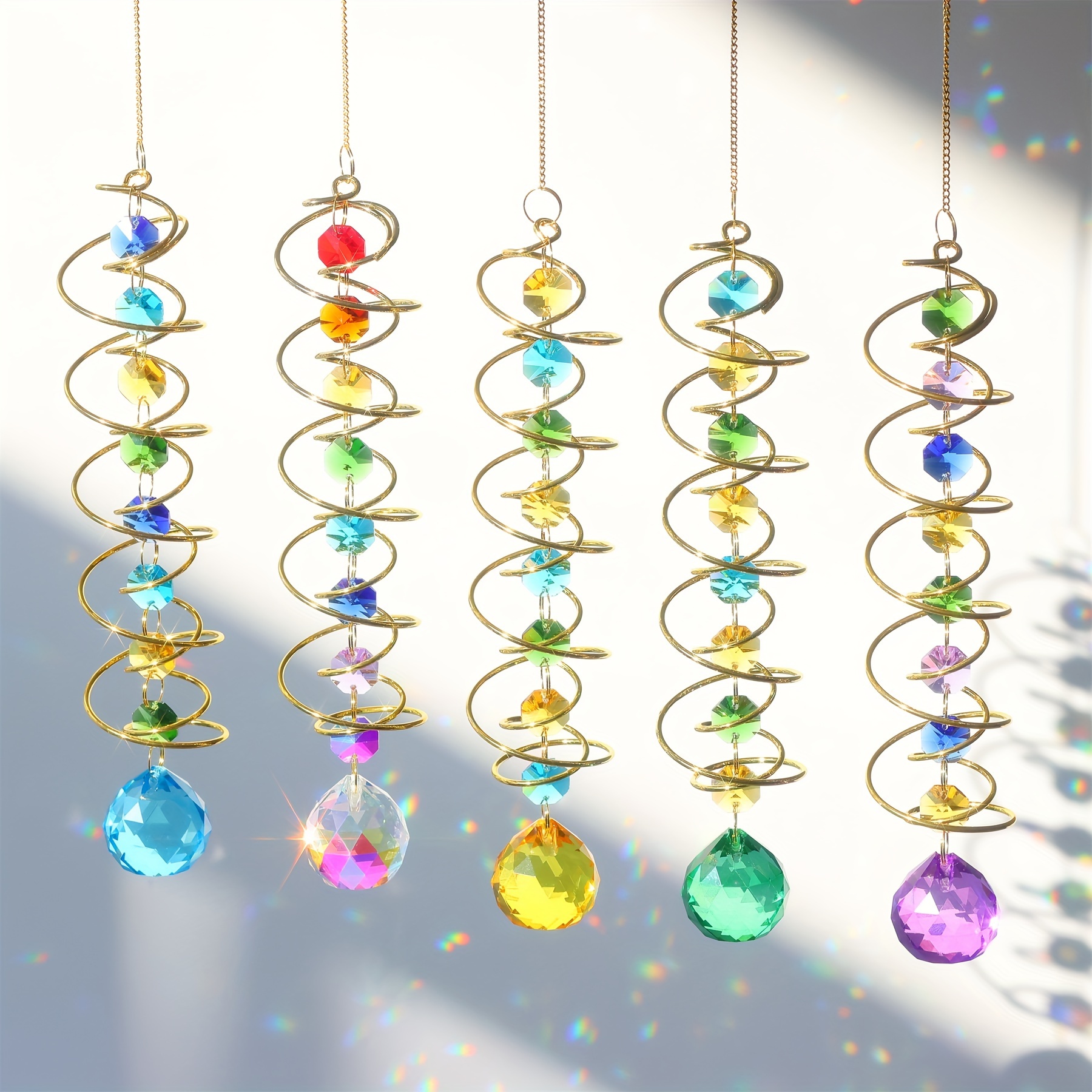 

1pc, Golden Rotating 360 3d Crystal Wind Chime Ornaments, Rotating Colorful Crystal Glass Pendants, Hanging Lamps, Hanging Windows, Courtyard Art Hanging Diy Decorations, Jewelry