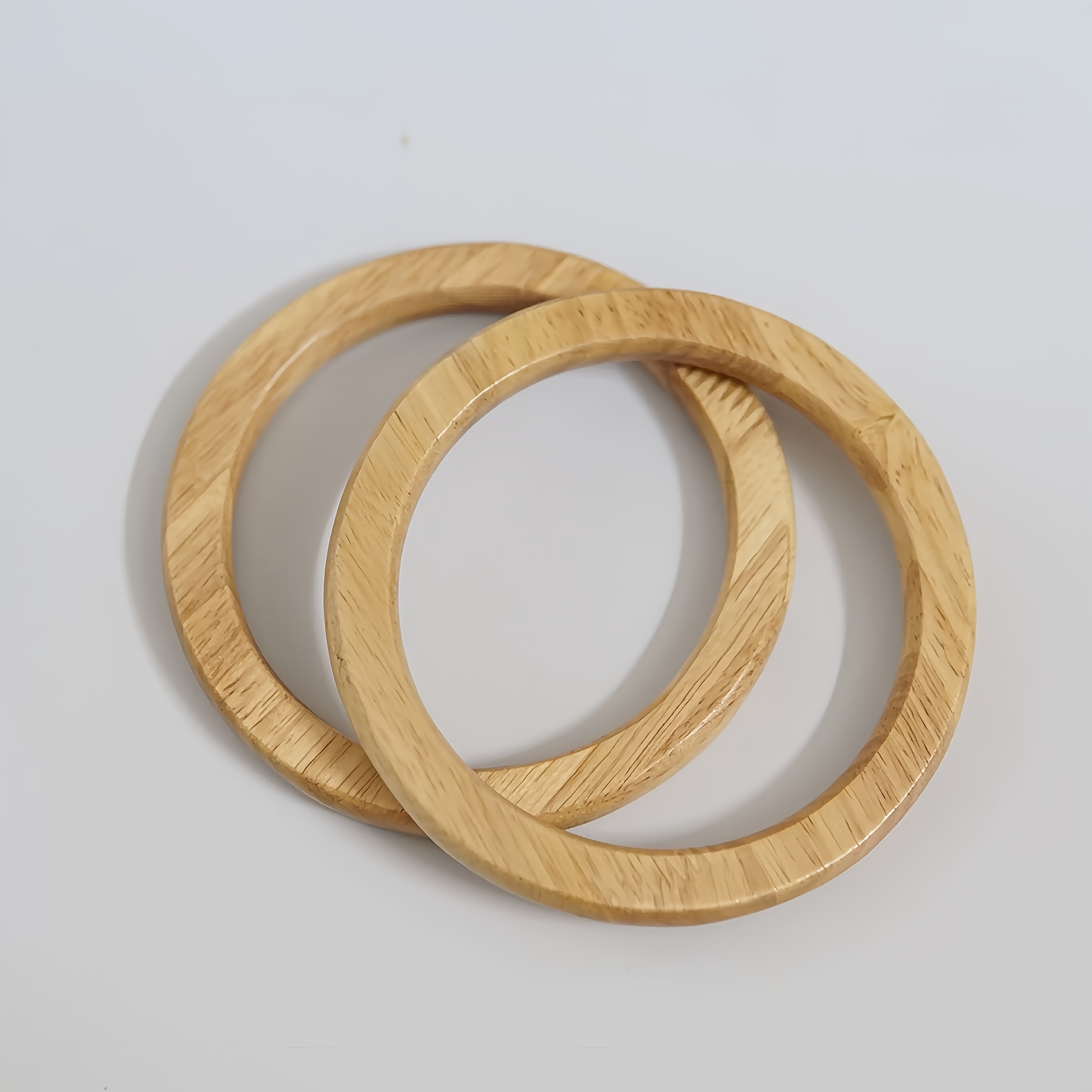 2pcs/set Solid Wood Circular Handle Smooth And Comfortable Handbag Additions, Wallet Making, Diy Wallet Making