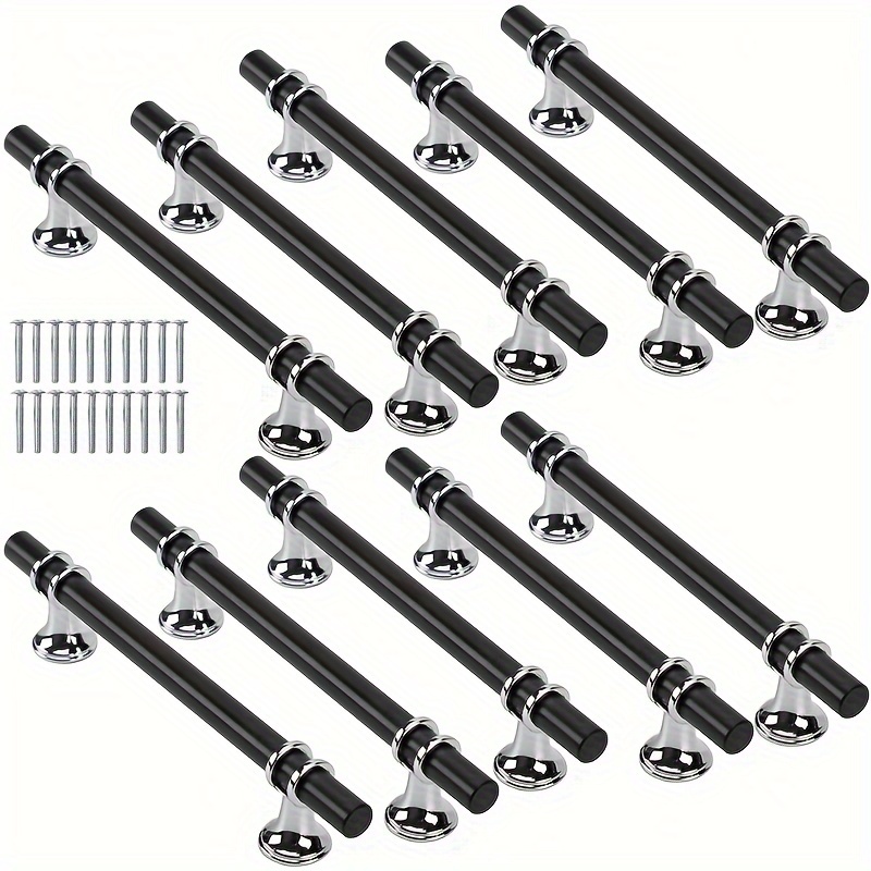 10pcs Cabinet Drawer Wardrobe Handles, Glass Door Handles With 20pcs Screws