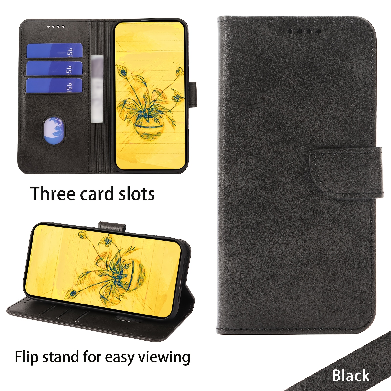 TEMU Phone Case - Suitable For Redmi A7 Pro 4g Flip Phone Case, With 3 Credit Card Slots Wallet Phone Case, Providing Protection For Your Phone, Gift