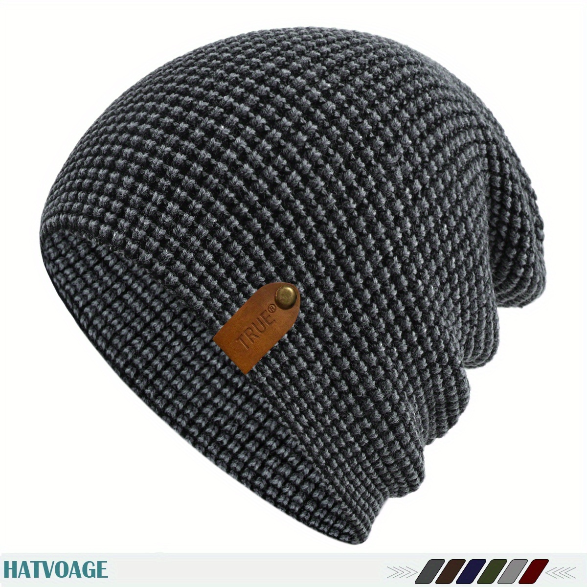 TEMU 1pc Simple And Stylish Patch-true Year Couples Running , Fashionable Simple Beanie, Autumn/winter Warm Hat, Apparel Matching Hat For Men And