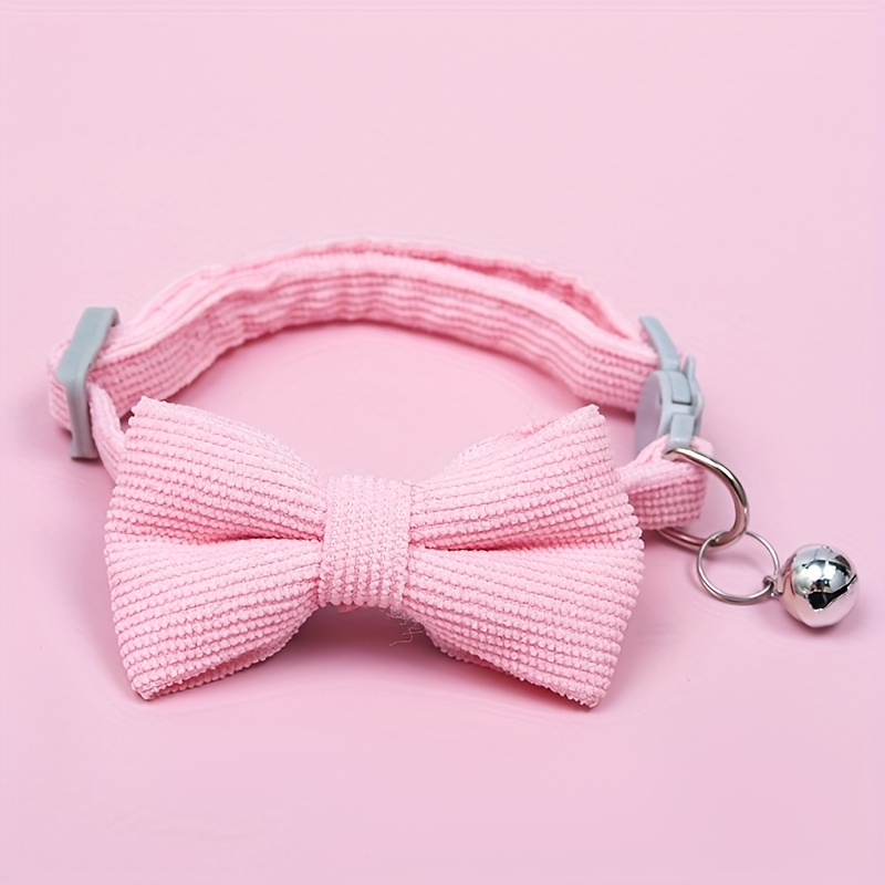 a removable bow tie corduroy cat collar suitable for small cats with adjustable size Product details 6
