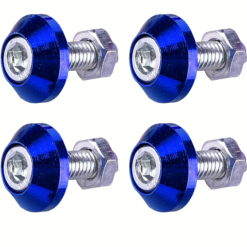 TEMU Motorcycle License Plate Bolts, Aluminum Alloy Car Tag License Plate Screw Decorative Kit, License Plate Frame Fastener Accessories For Most