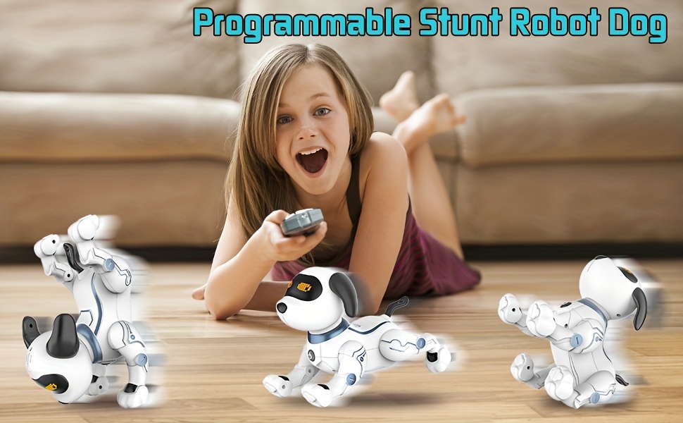 Zechuan Robot Dog, Interactive RC Puppy with Button Control, Floor-Mounted, Walk, Bark, Sing, Dance Functions, Educational Smart Toy, with No Battery Included for Kids, Ideal Gift for Christmas and Halloween