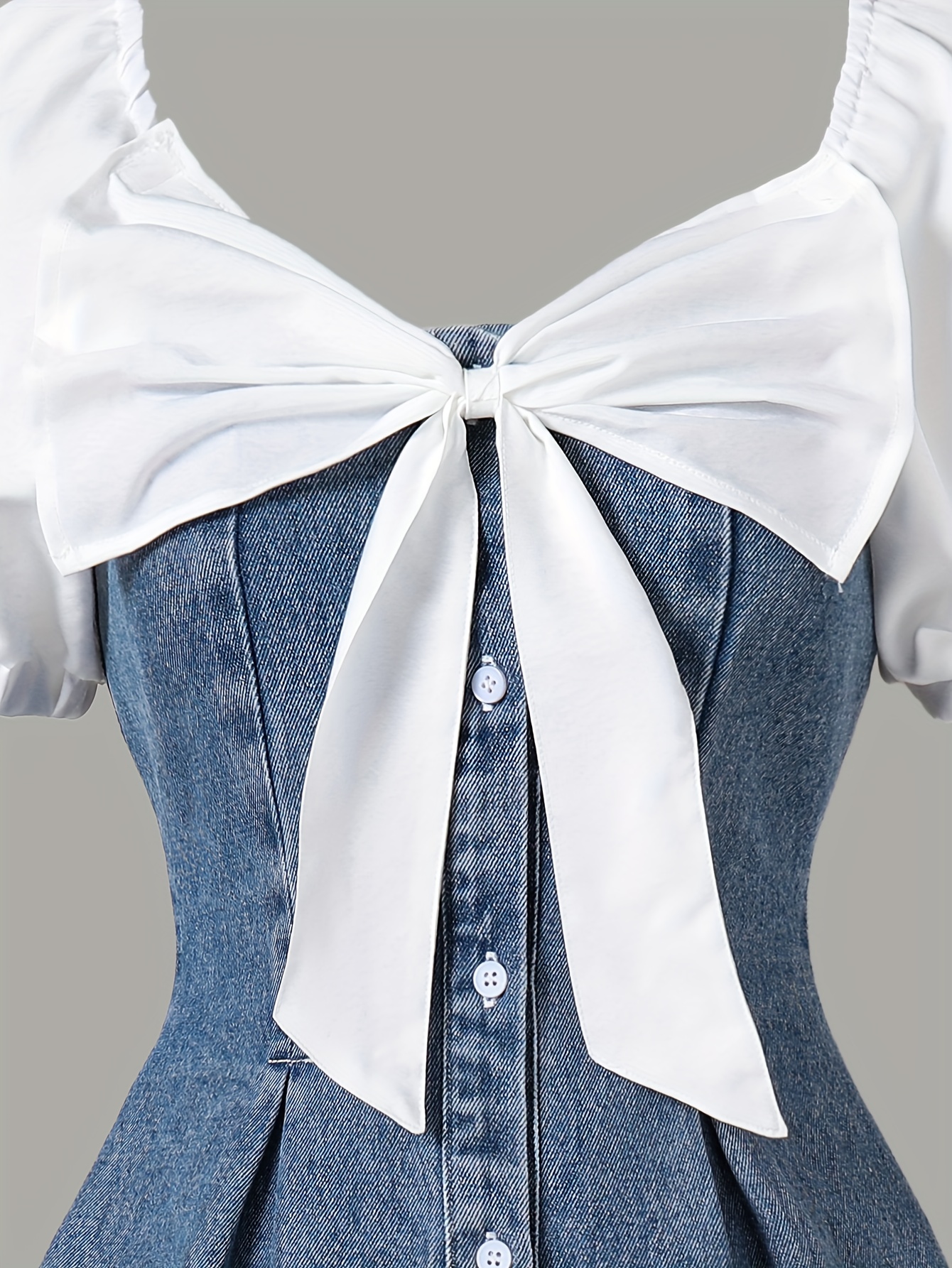 white christmas dresses Ean Button Down Denim Maxi Dress (Dark Blue) main image 0