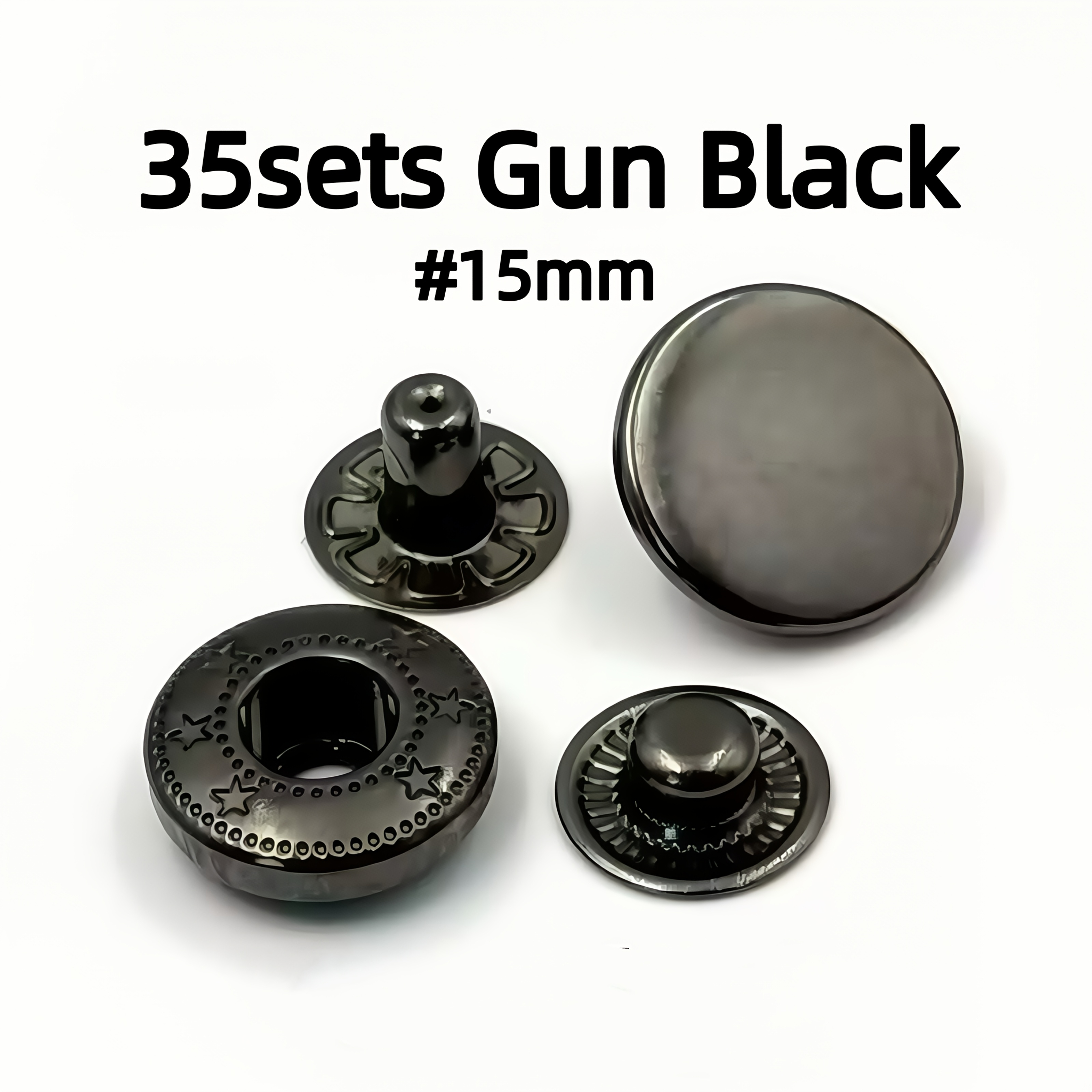 TEMU 35 Sets van 15mm Metalen Drukknoopsluitingen, Duurzame Rivet Knopen Zonder Naaien, Geschikt voor Denim Jassen, en Tassen, Handgemaakte Reparatie