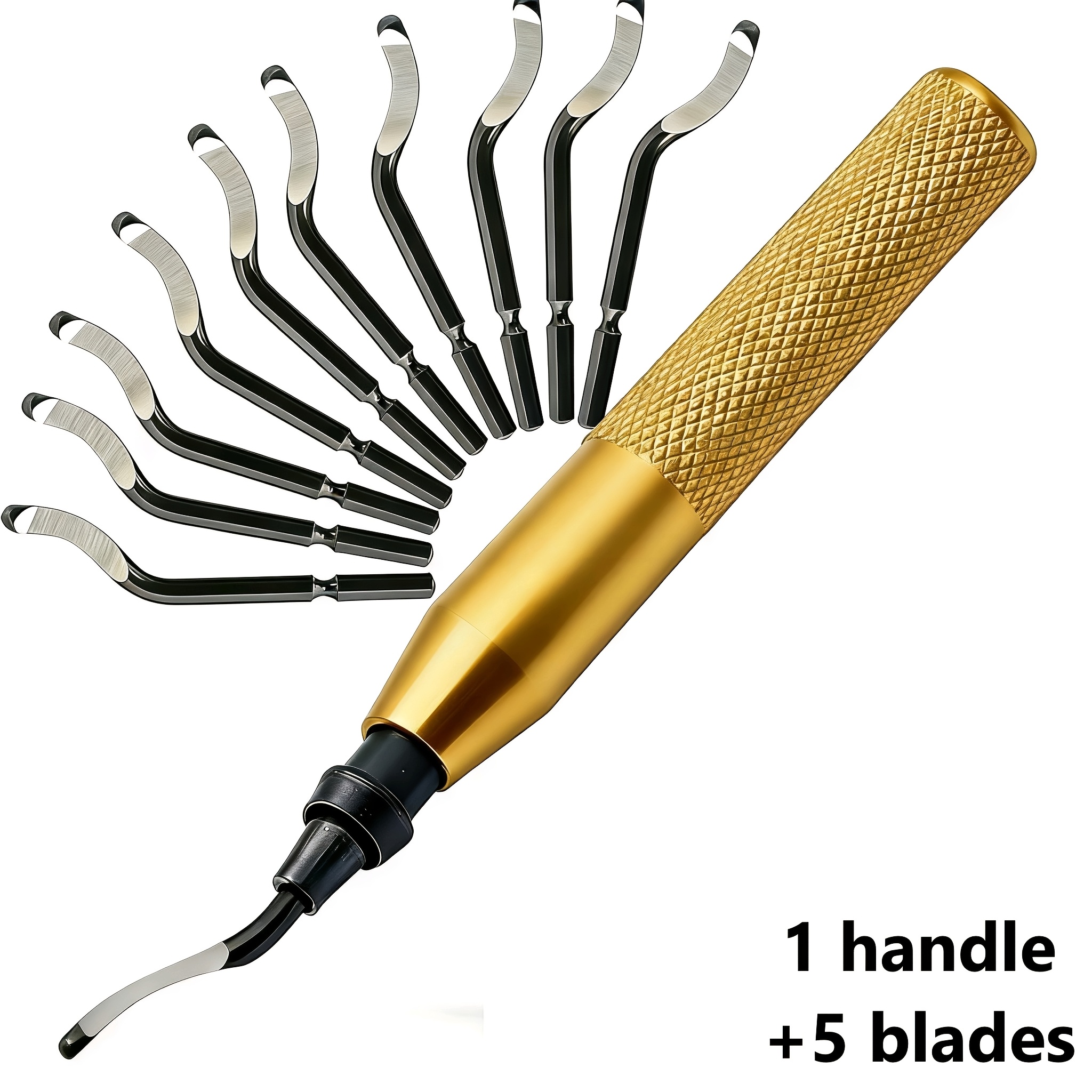 TEMU 6pcs/set Of Professional Deburring And Trimming Tools, Including 5 Hss Hss And Chamfering Chamfering Tools, Rotatable Tool Design, Precision