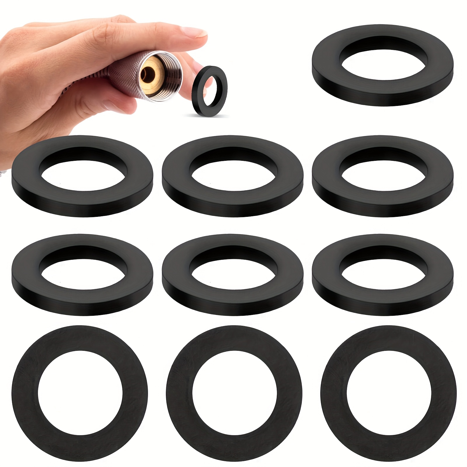 Image of 30pcs Shower Hose Washers, Rubber Hose Washer Tap Sealing Rings Shower Head Washers Rubber Washers Seals, 1/2 Inch Hose Washer Seal For Shower Head And Hose Connecting