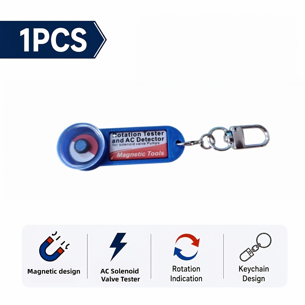 TEMU Ac Solenoid Valve Rotation Tester, Ac Magnetic Field Detector Key Chain Magnetically Adsorbed Air Conditioning Valve Tester, Power-on Rotation