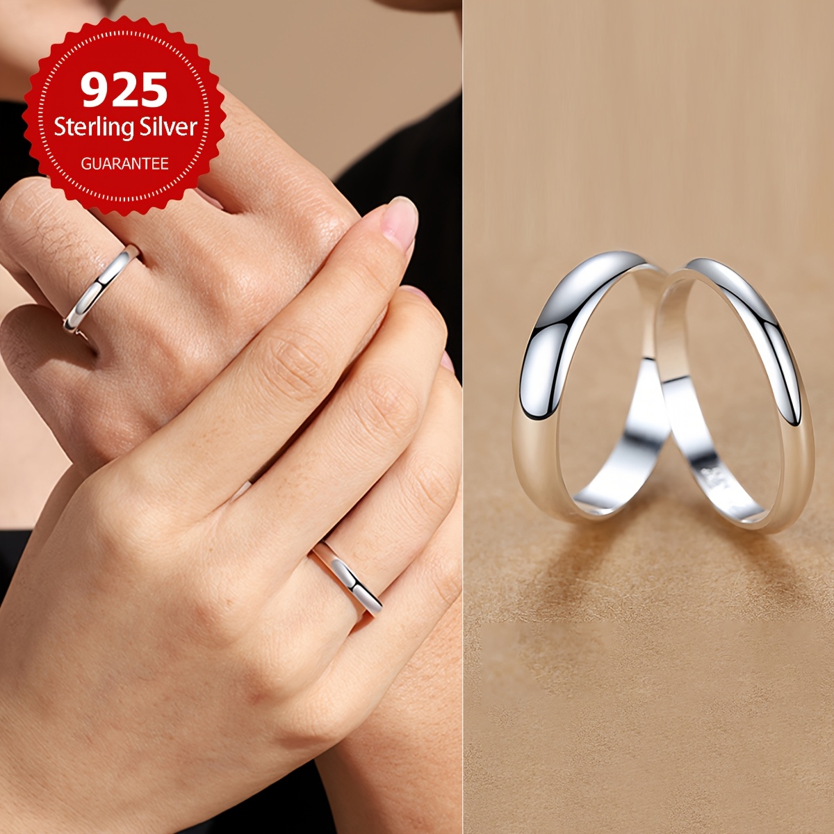 Women's 0.118inch Wide Plain Circle Ring, Engagement