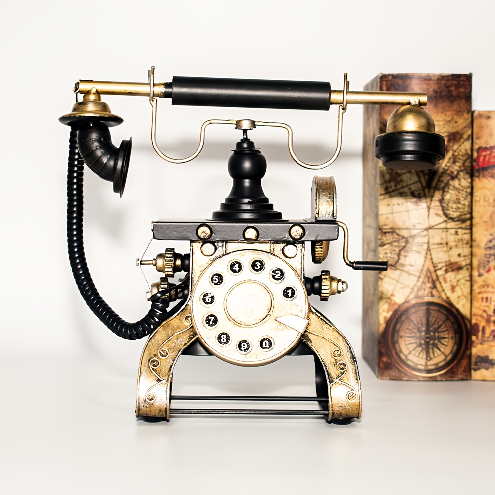 TEMU Adorno de teléfono de de de hierro artesanal a de estilo vintage nostálgico, pieza de decoración del hogar para , para vitrina de vinos,