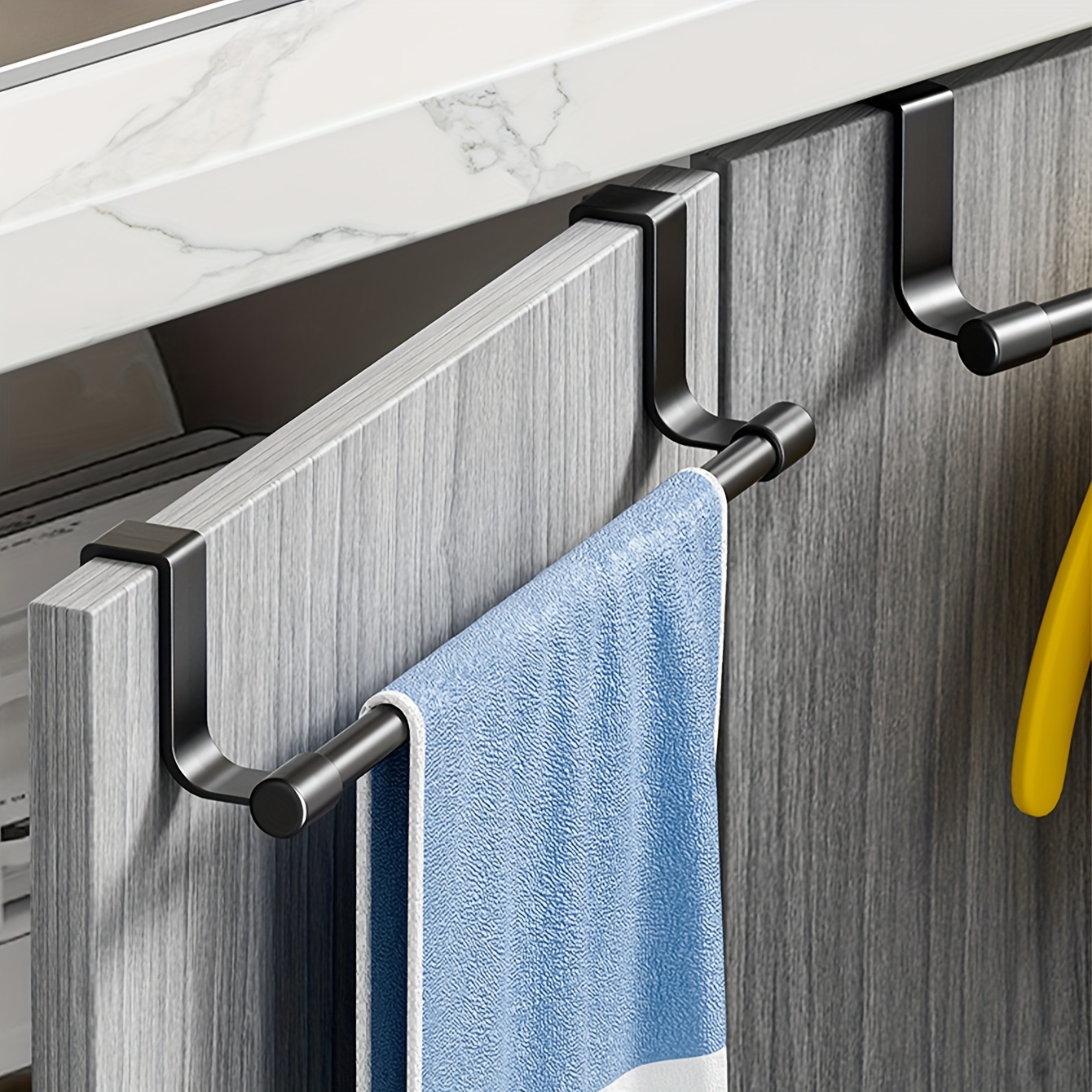 1pc modern wall mounted kitchen cabinet towel rack space saving dishcloth holder for home bathroom   racks