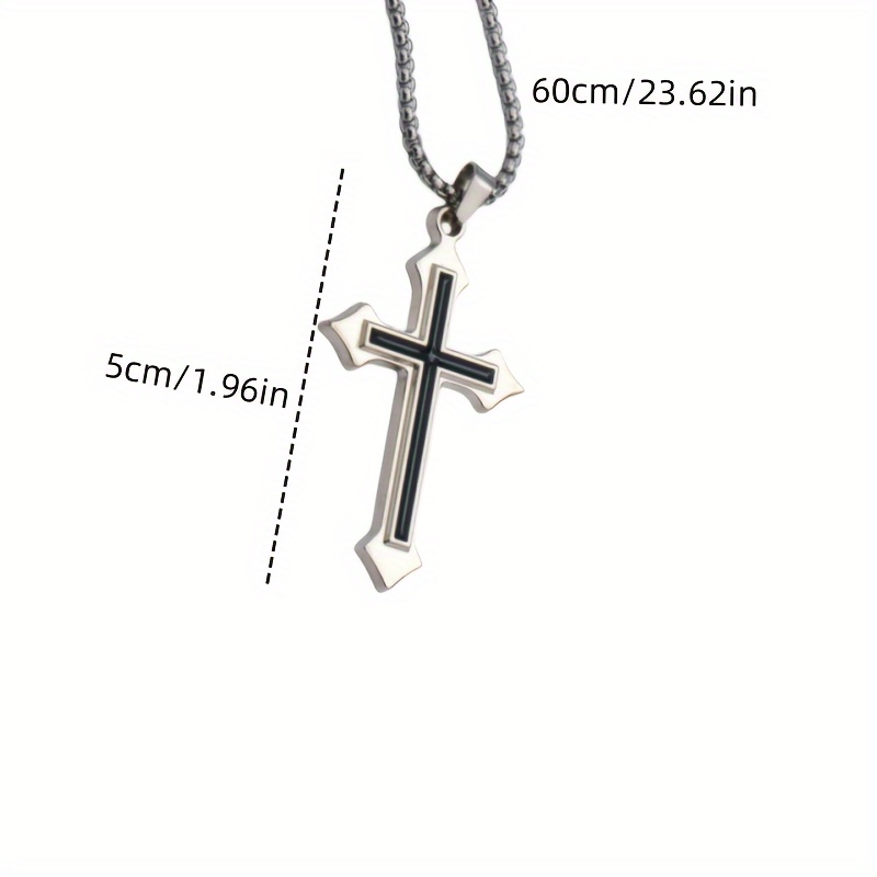 fashion cross pendant necklace for men details 2