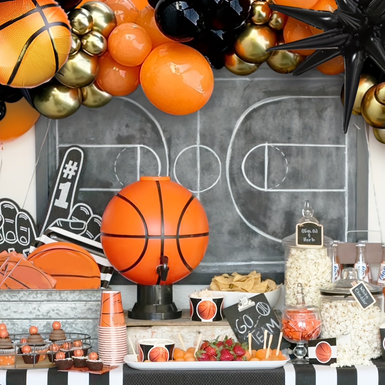 Basketball Metallic Balloon - 18 Inch Sports Fanatic Party Decorations