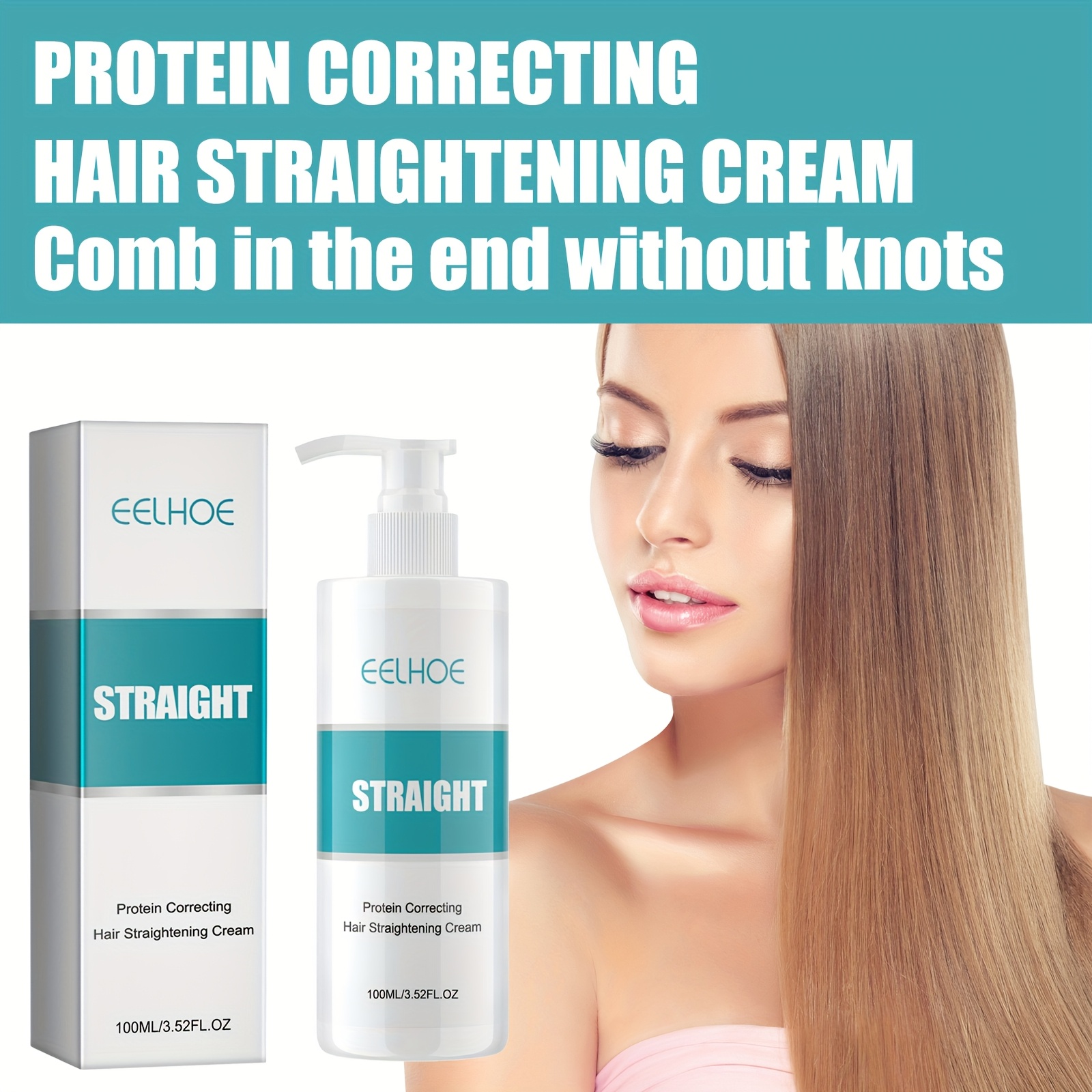 Protein Correction Straight Hair Cream, Gentle Formula, Moisturizing, Smooth Hair, Salon Grade Straight Hair Care Cream, Suitable for All Hair Types