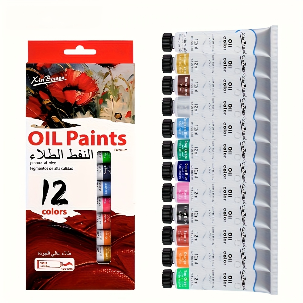 1set 12- Paint Set, Painting Student Art Beginner Sketching Graffiti Pigments, 12ml Oil Paints