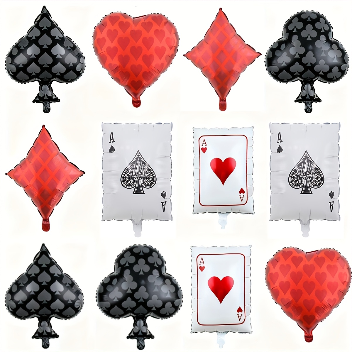 Image of Poker Balloon Decorations, Hearts And Diamonds Balloons, Poker-themed Photography Prop Balloons, Birthday Wedding Christmas Decoration Balloons, Poker-themed Party, Birthday Celebration