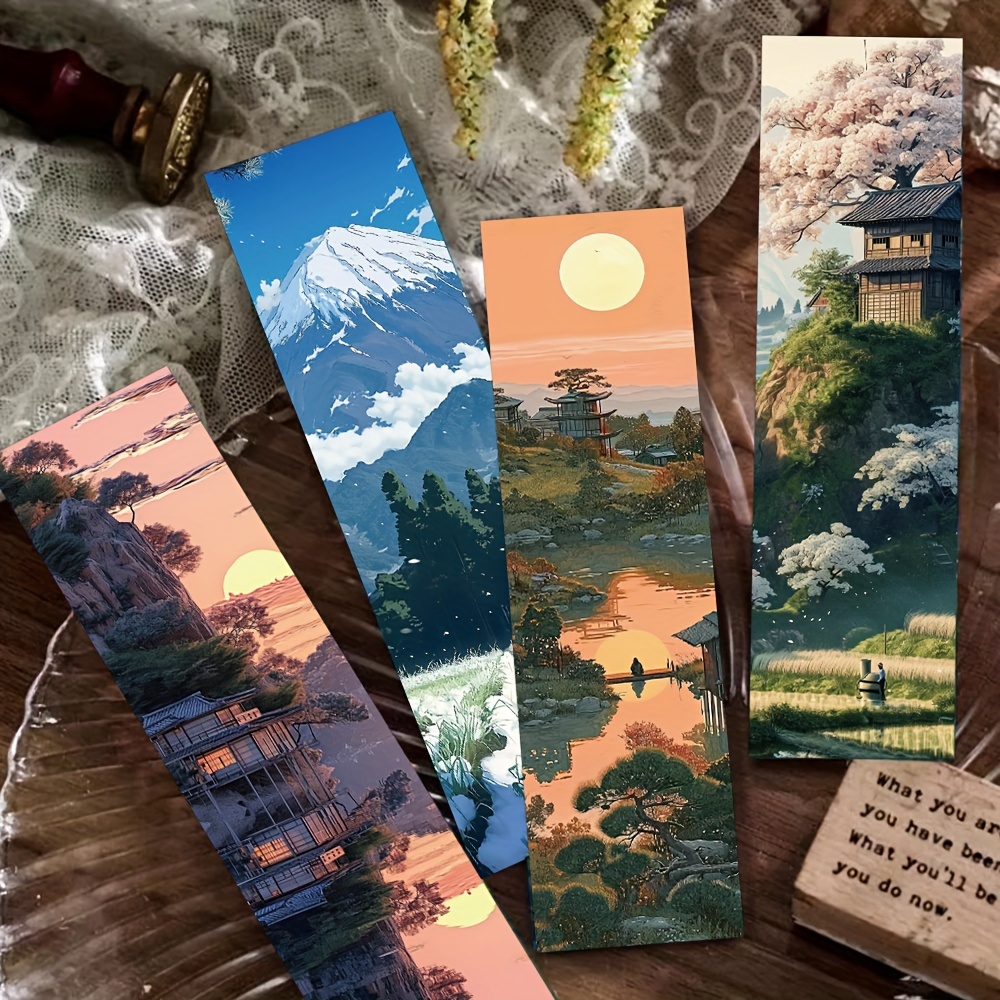 

30pcs Anime Scenery Bookmarks, Aesthetic And Personalized Paper Bookmarks With Creative Exquisite Designs For Notes And Books