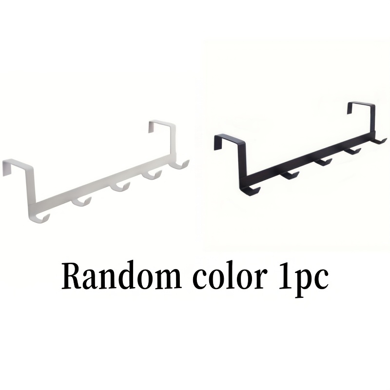 TEMU 1pc Random Color Modern Door-back Hook Rack - Door-back Hooks, 5 Of Door-back Clothes Hooks, Hat And Bag Storage Rack, Suitable For Bathroom,