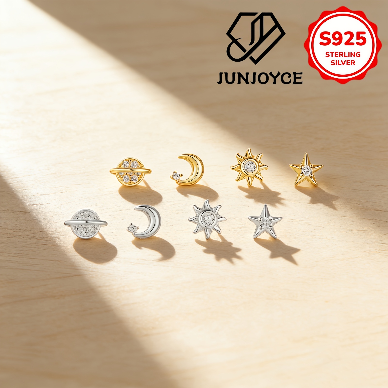 4pc Valentine's Day S925 Silver Women's Stud Earrings Set