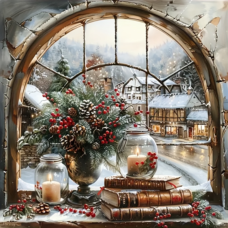 TEMU Christmas Diamond Painting Kit 5d Set, Painting Art And Crafts With Diamond Gems Home Wall Decoration