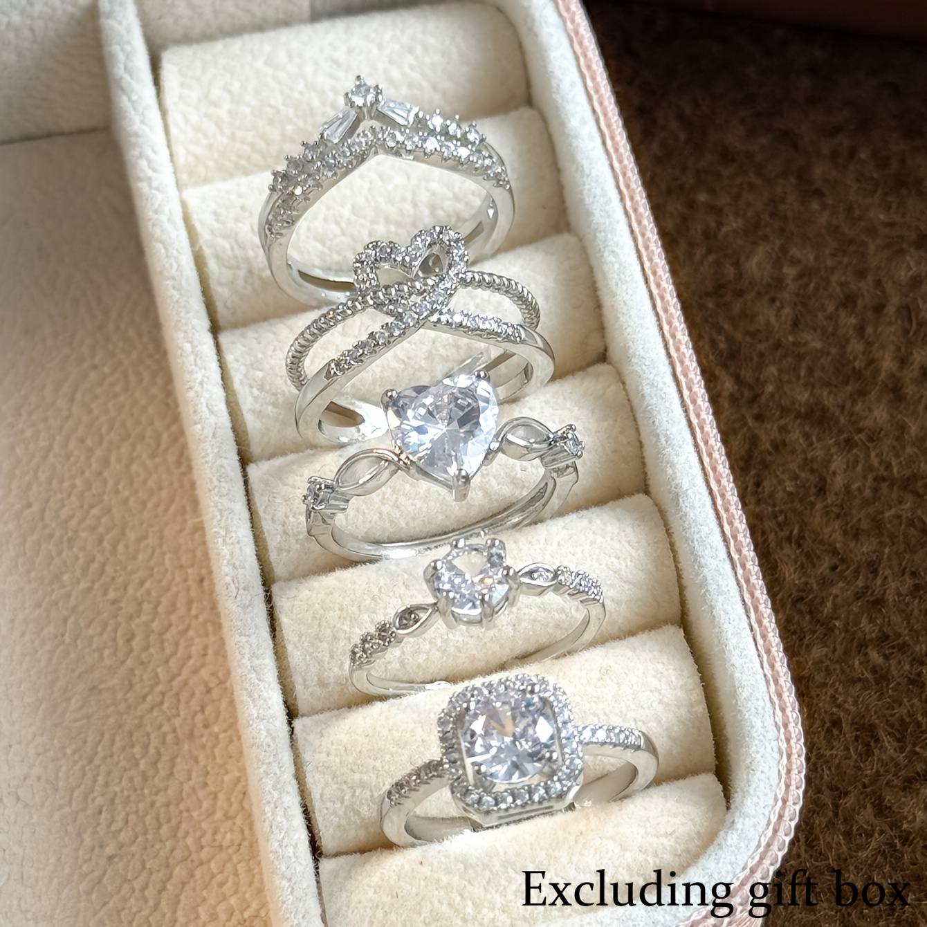 Image of 5 Luxurious And Copper Rings With Cubic Zirconia, Embodying A Stylish And , Perfect For Weddings, Celebrations, Gifts, Brides, And Women