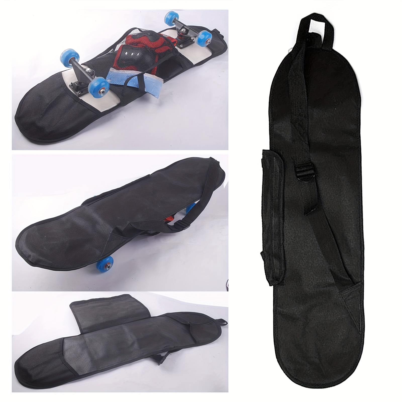 TEMU A Shoulder Backpack, Skateboard Bag, Black Nylon Skateboard Bag, Fully Mesh Skateboard Bag, Universal Skateboard Bag, Suitable For 80*20 Cm /