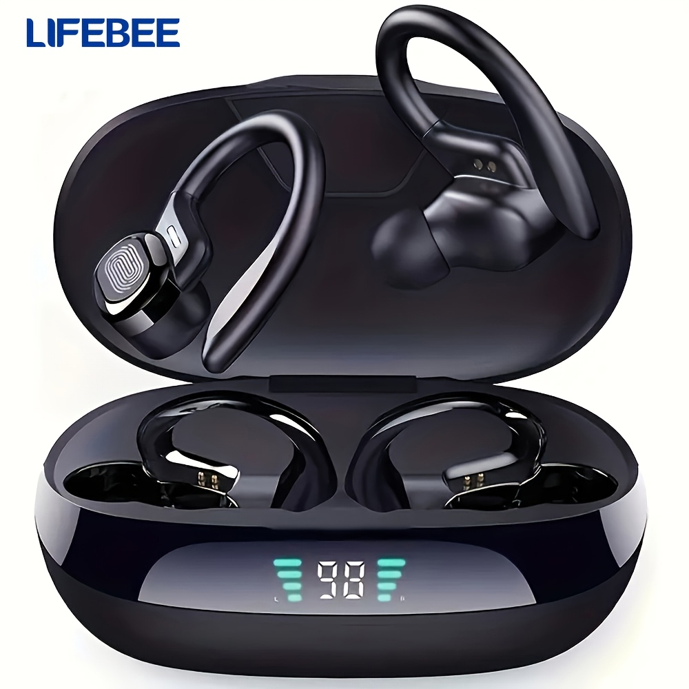 Lifebee New Wireless Earbuds For Running Sports, Wireless Earphones With Pure Sound, Over-ear Headphones With Dual-led Display, Noise-cancelling Earphones With Built-in Microphone