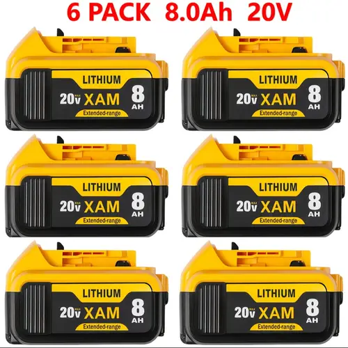 edition 1 2 4 6packs 8 0ah replacement for dewalt 20 volt 0ah dcb206 2 2 lithium compatible with for dewalt dcb200 dcb201 dcb206 dcb204 dcb208